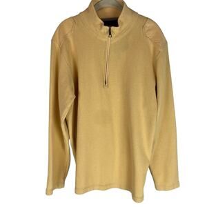 Vintage Eddie Bauer gold quarter zip ribbed sweatshirt size large